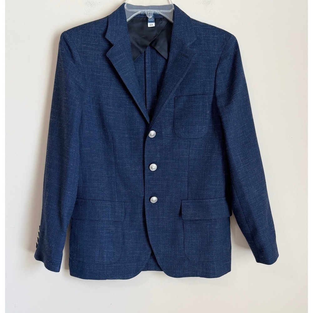 Polo Ralph Lauren Blazer Boys 14 Youth Blue Textured Button Sport Coat